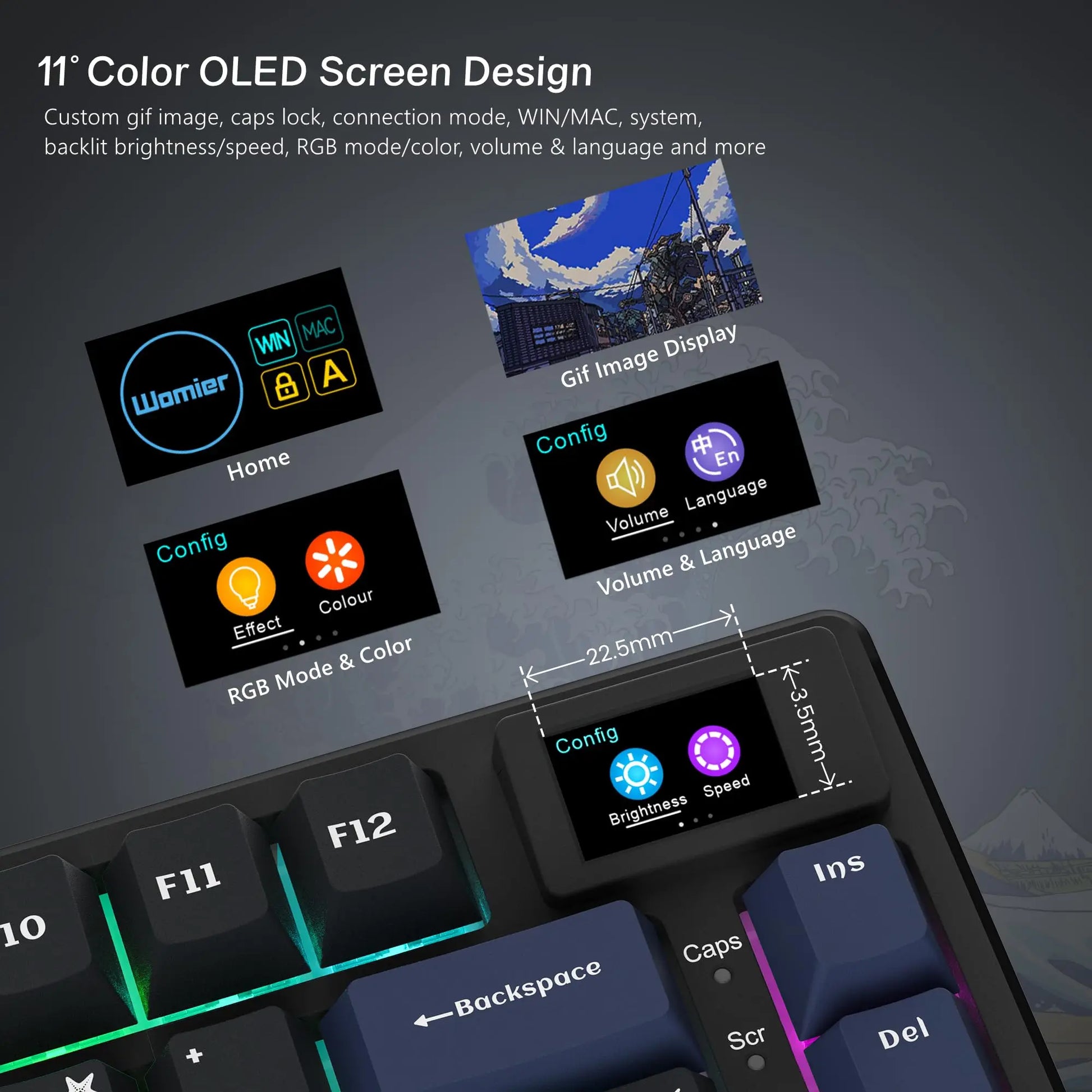 Elevate Your Gaming Experience with the S-K80 75% Mechanical Keyboard Featuring a Color OLED Display and Hot-Swap Functionality