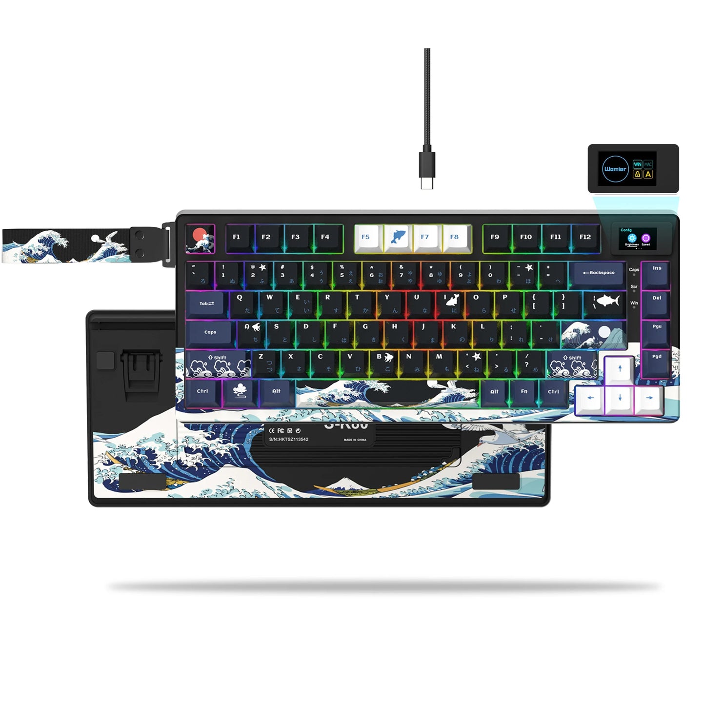 Elevate Your Gaming Experience with the S-K80 75% Mechanical Keyboard Featuring a Color OLED Display and Hot-Swap Functionality