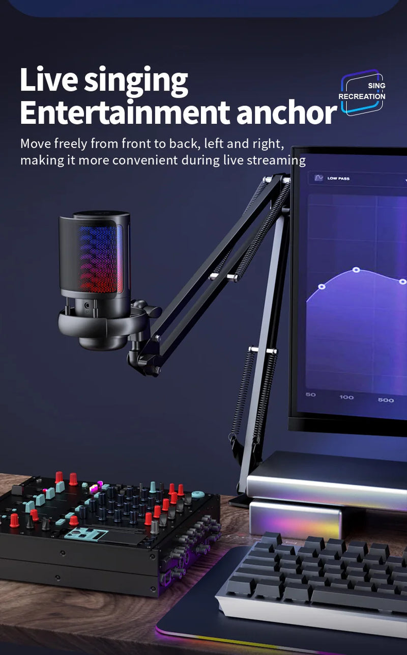 Elevate Your Streaming Experience with the ME6S RGB USB Condenser Microphone – Perfect for Gaming and Podcasting!