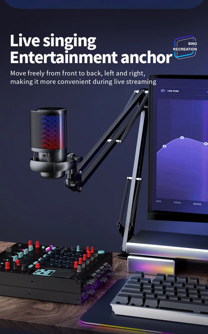 Elevate Your Streaming Experience with the ME6S RGB USB Condenser Microphone – Perfect for Gaming and Podcasting!