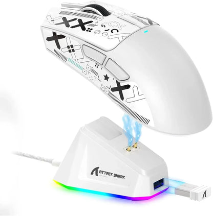 Elevate Your Gaming Experience with the ATTACK SHARK X11 Lightweight Wireless Gaming Mouse - 22K DPI, RGB Charging Dock, and Versatile Connectivity