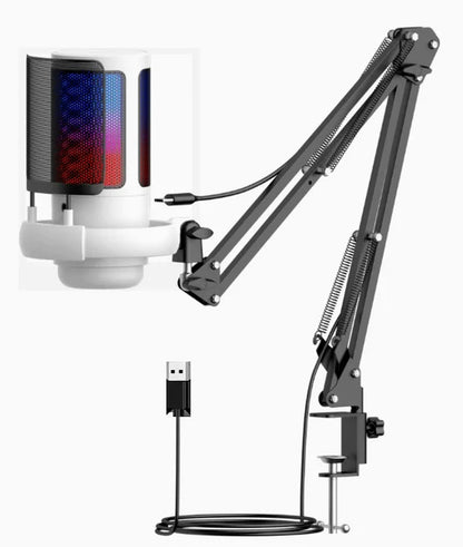 Elevate Your Streaming Experience with the ME6S RGB USB Condenser Microphone – Perfect for Gaming and Podcasting!