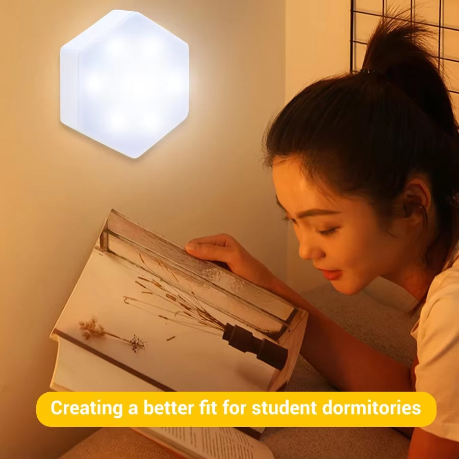 Illuminate Your Space with 3/6Pcs Touch Control Hexagonal LED Wall Lights - Creative Honeycomb Night Lights for Any Occasion