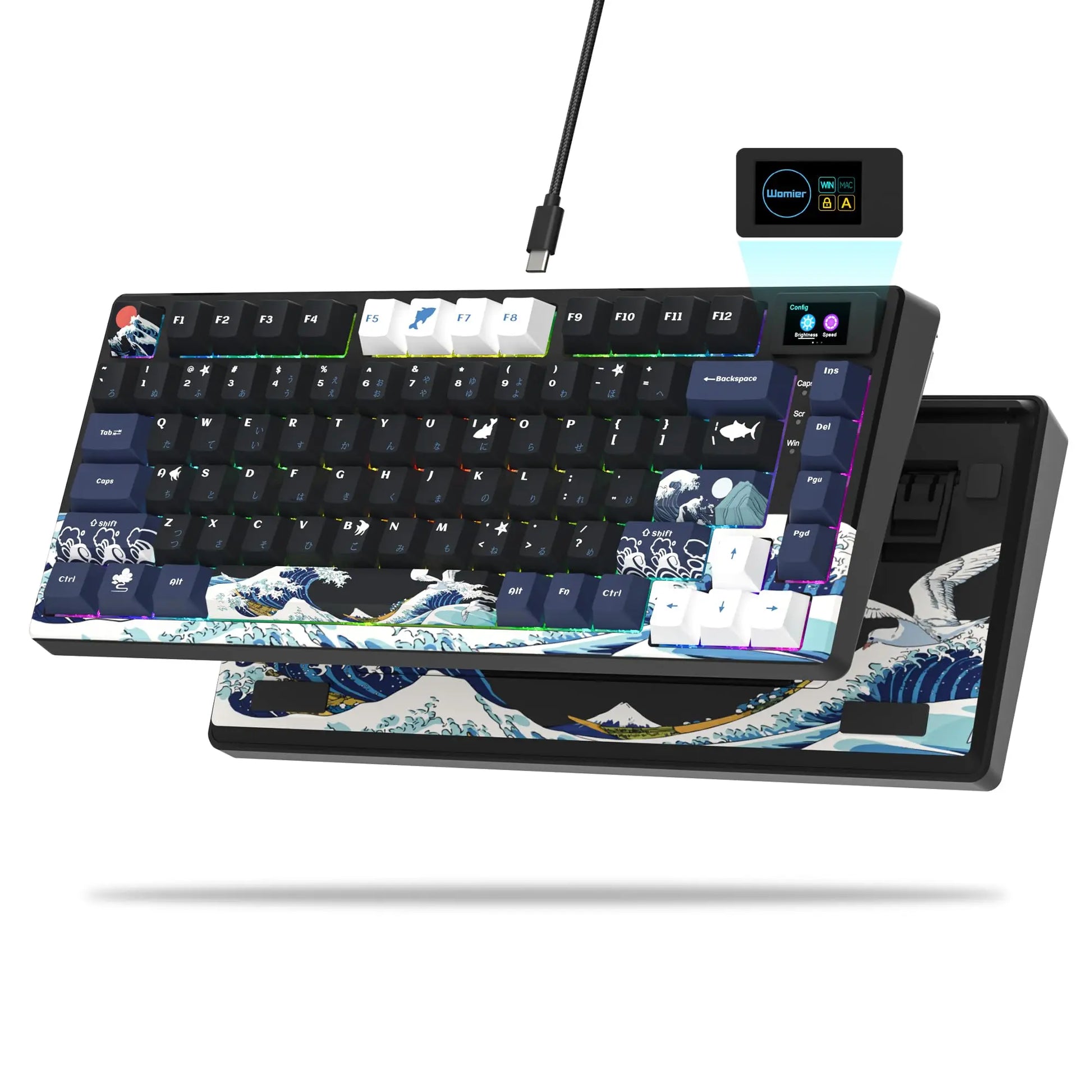 Elevate Your Gaming Experience with the S-K80 75% Mechanical Keyboard Featuring a Color OLED Display and Hot-Swap Functionality