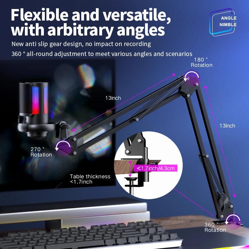 Elevate Your Streaming Experience with the ME6S RGB USB Condenser Microphone – Perfect for Gaming and Podcasting!