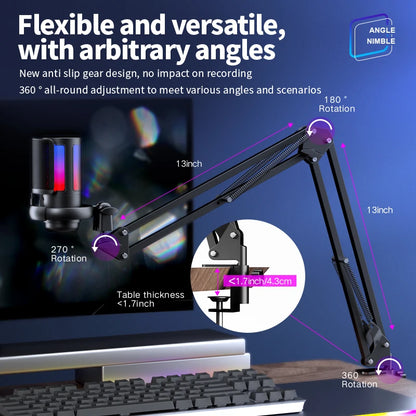 Elevate Your Streaming Experience with the ME6S RGB USB Condenser Microphone – Perfect for Gaming and Podcasting!