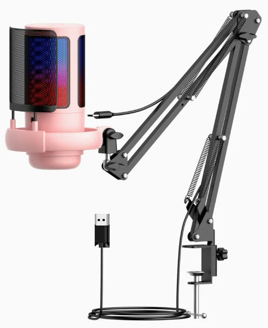 Elevate Your Streaming Experience with the ME6S RGB USB Condenser Microphone – Perfect for Gaming and Podcasting!