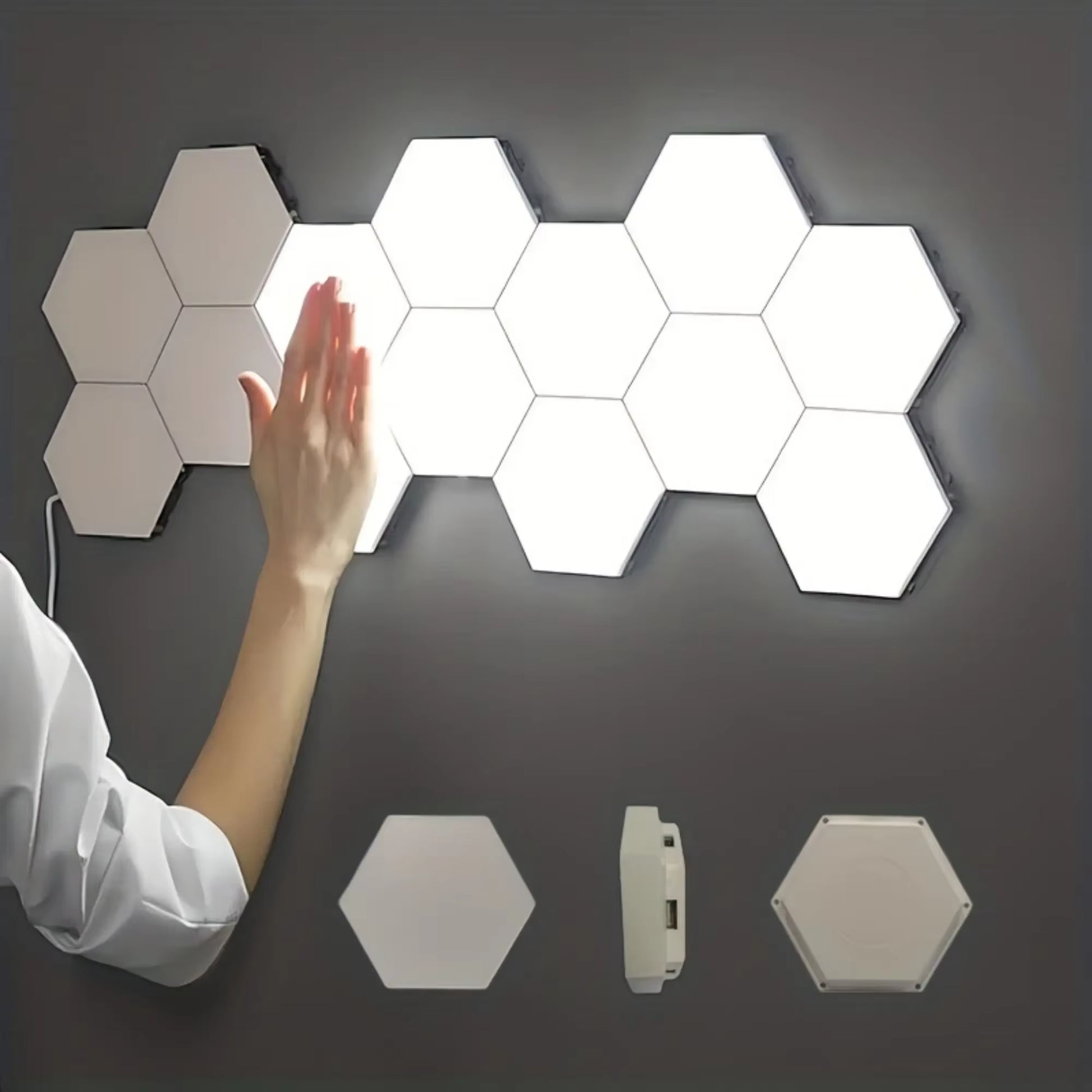 Illuminate Your Space with 3/6Pcs Touch Control Hexagonal LED Wall Lights - Creative Honeycomb Night Lights for Any Occasion
