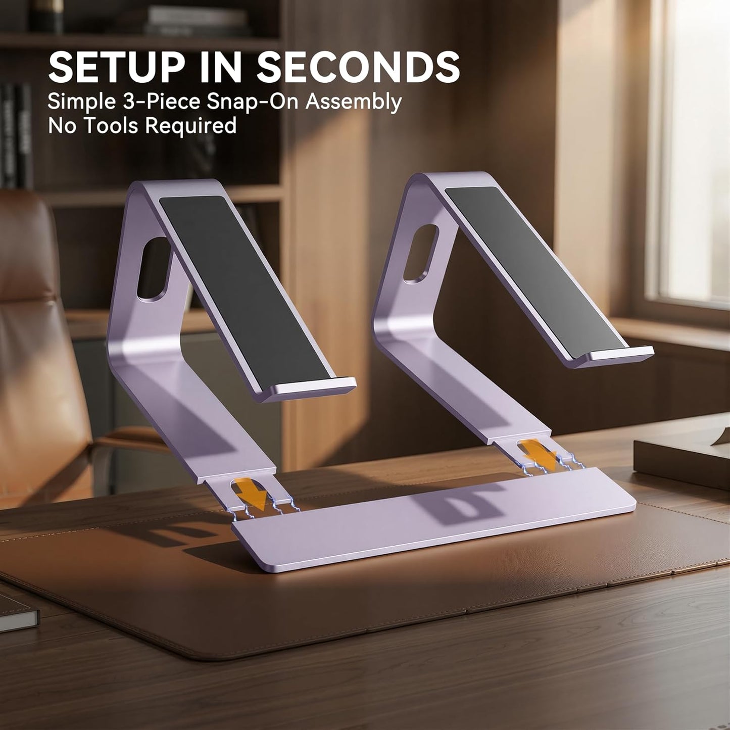 Elevate Your Workspace with Our Stylish Purple Aluminum Laptop Stand - Ergonomic Riser for 10 to 15.6 Inch Notebooks