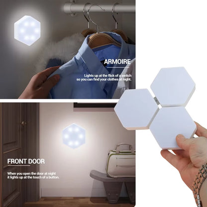 Illuminate Your Space with 3/6Pcs Touch Control Hexagonal LED Wall Lights - Creative Honeycomb Night Lights for Any Occasion
