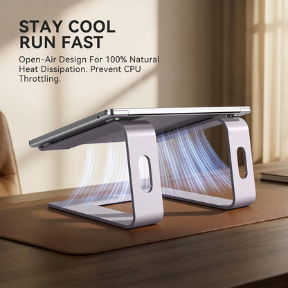 Elevate Your Workspace with Our Stylish Purple Aluminum Laptop Stand - Ergonomic Riser for 10 to 15.6 Inch Notebooks