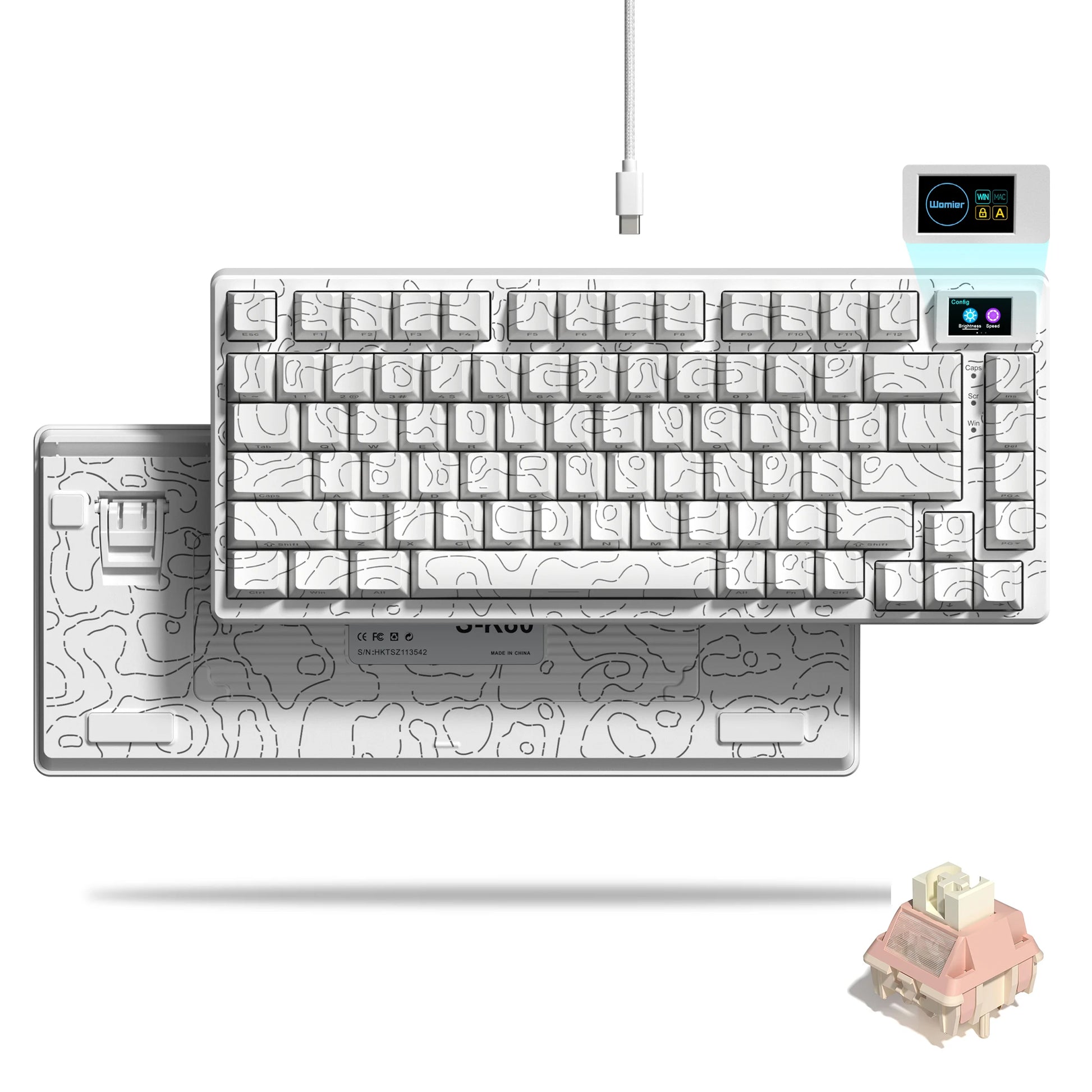 Elevate Your Gaming Experience with the S-K80 75% Mechanical Keyboard Featuring a Color OLED Display and Hot-Swap Functionality