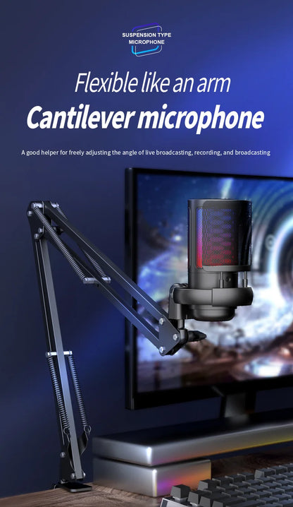 Elevate Your Streaming Experience with the ME6S RGB USB Condenser Microphone – Perfect for Gaming and Podcasting!