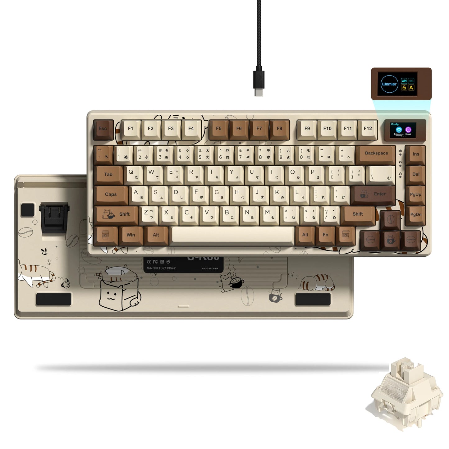 Elevate Your Gaming Experience with the S-K80 75% Mechanical Keyboard Featuring a Color OLED Display and Hot-Swap Functionality