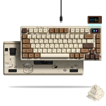 Elevate Your Gaming Experience with the S-K80 75% Mechanical Keyboard Featuring a Color OLED Display and Hot-Swap Functionality