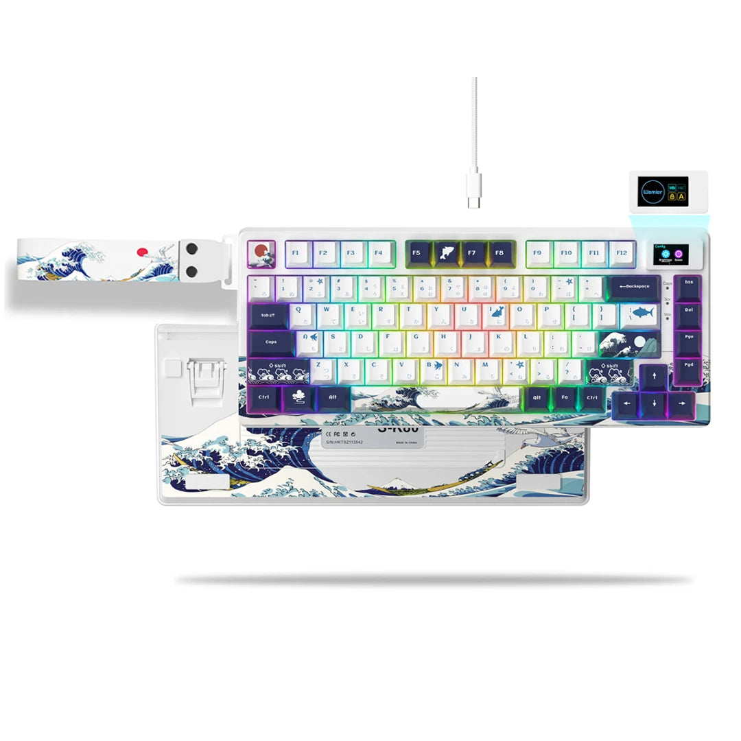 Elevate Your Gaming Experience with the S-K80 75% Mechanical Keyboard Featuring a Color OLED Display and Hot-Swap Functionality