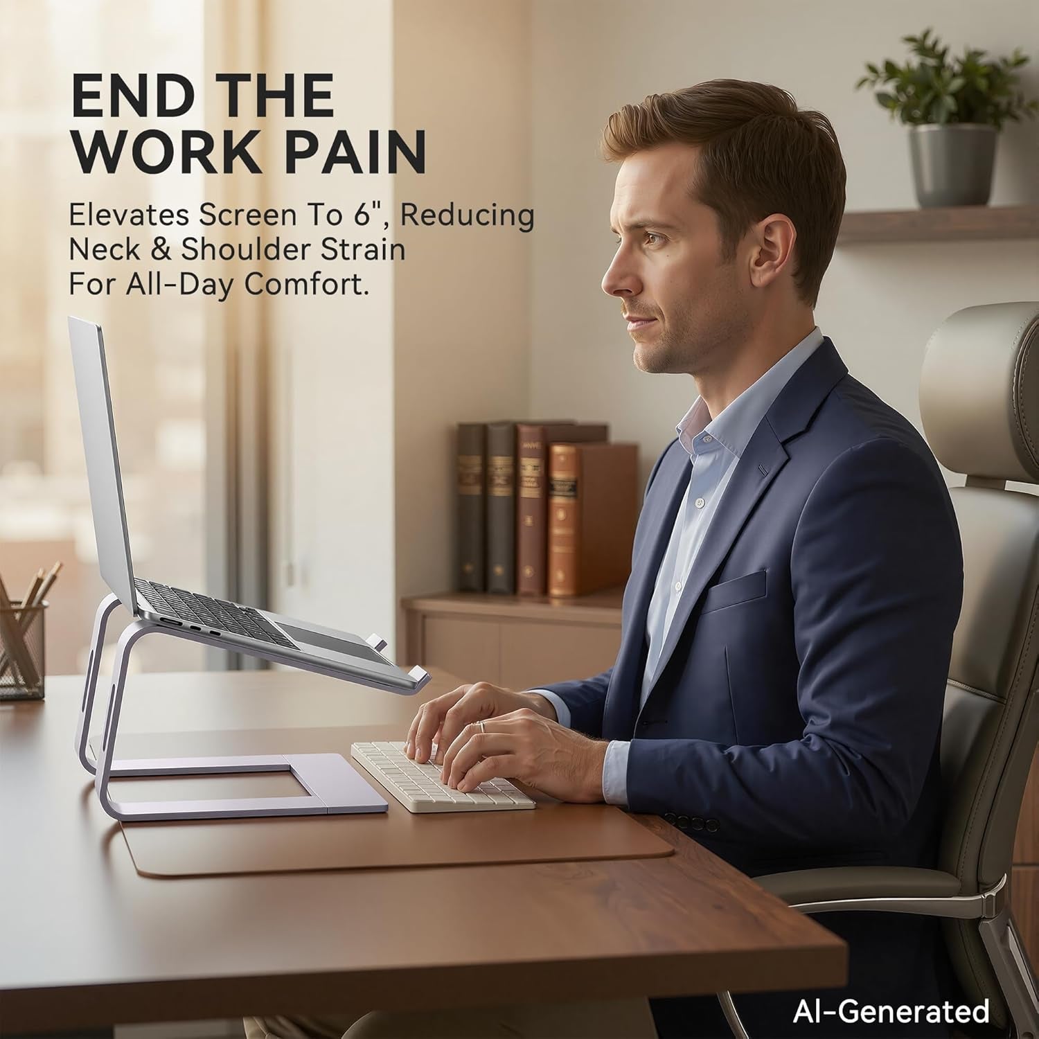 Elevate Your Workspace with Our Stylish Purple Aluminum Laptop Stand - Ergonomic Riser for 10 to 15.6 Inch Notebooks