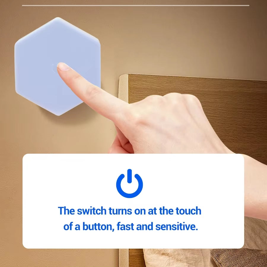 Illuminate Your Space with 3/6Pcs Touch Control Hexagonal LED Wall Lights - Creative Honeycomb Night Lights for Any Occasion