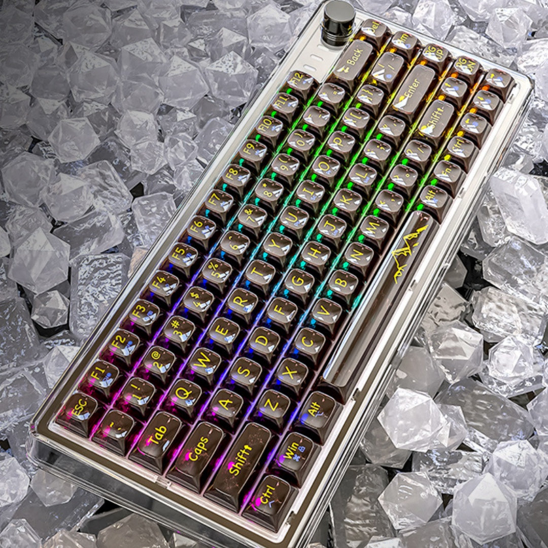 Unleash Your Gaming Experience with the Attack Shark K75RGB Wireless Mechanical Bluetooth Keyboard - Stunning Transparent Design and Ultimate Customization!