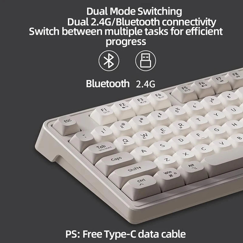 V98 Wireless Gaming Keyboard - Customizable Bluetooth/2.4G Mechanical Keyboard with RGB Backlighting and Numpad