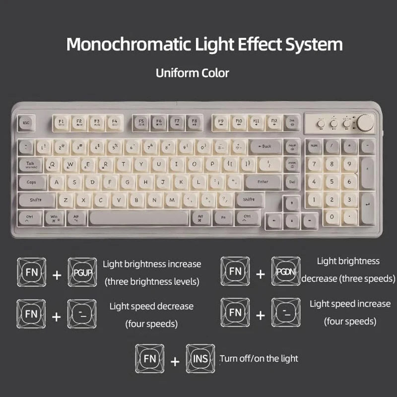 V98 Wireless Gaming Keyboard - Customizable Bluetooth/2.4G Mechanical Keyboard with RGB Backlighting and Numpad