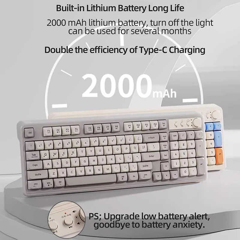 V98 Wireless Gaming Keyboard - Customizable Bluetooth/2.4G Mechanical Keyboard with RGB Backlighting and Numpad